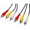 CABLE AUDIO VIDEO RCA 2,50m MALE MALE STANDARD